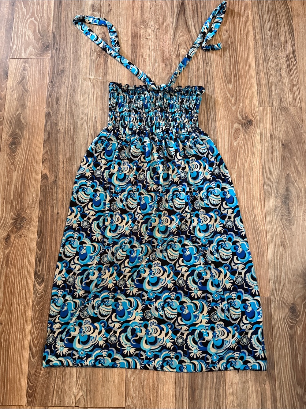 Blue Floral Halter Sundress